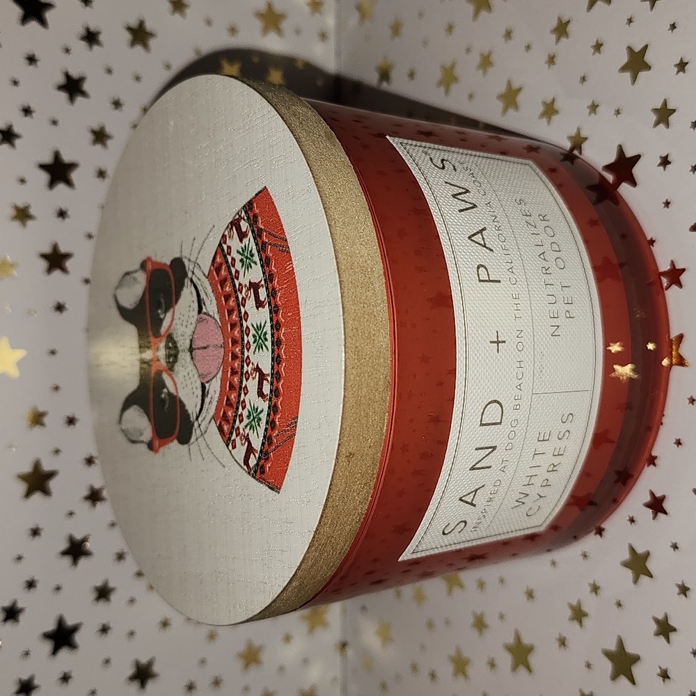 Brand New Sand + Paws White Cypress Soy Wax Candle